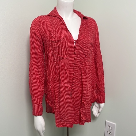 ANTHROPOLOGIE Maeve Matilda Red Polkadot Buttoned Blouse - Picture 4 of 8